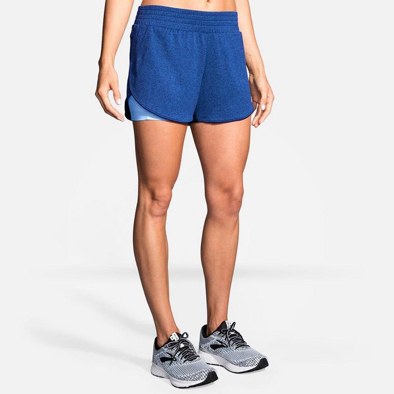 Brooks Rep 3 2-in-1 Womens Running Shorts - Blue - Indonesia (FHDM-65973)